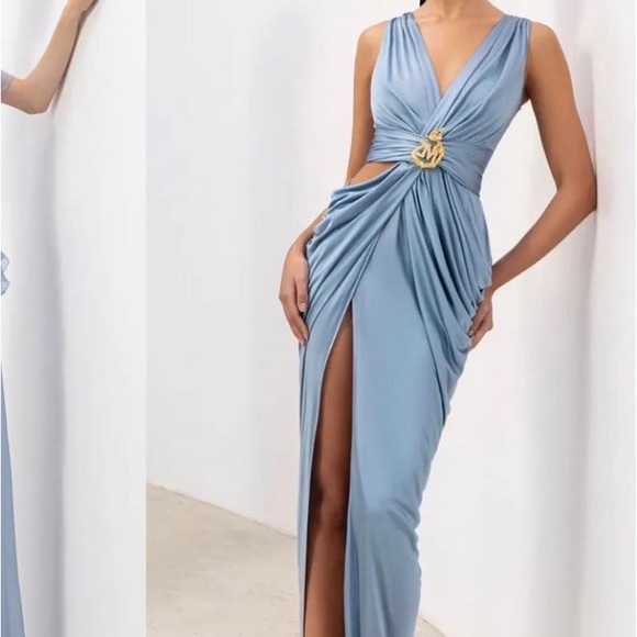 Catherine Malandrino Dresses & Skirts - 💚green with envy silk satin evening dress💚